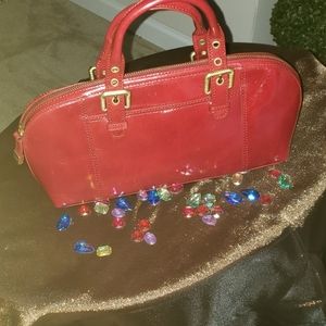 Leather satchel handbag